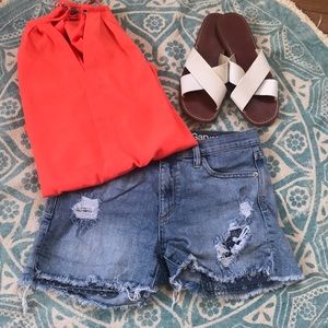 Distressed Gap denim shorts